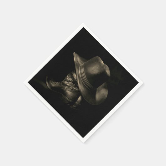 Western Pet Cowboy & Boots  Papier Napkin Servet (Hoek)