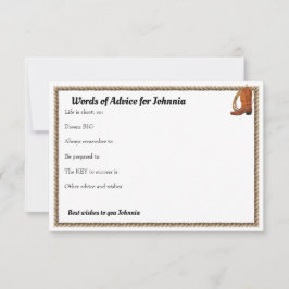 Western Pet en Lariat afstuderen advies Notitiekaartje