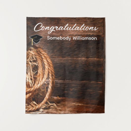 Western Pet en Lasso Achtergrond voor Afstudeerder Wandkleed (Voorkant)