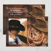 Western Pet en Lasso Afstudeerder Aankondiging met (Voorkant / Achterkant)