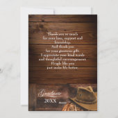 Western Pet en Lasso Afstuderen Bedankt kaart (Achterkant)