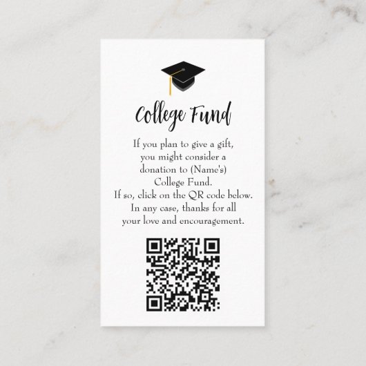 Western Pet en Lasso Afstuderen College Fund kaart Visitekaartje (Achterkant)