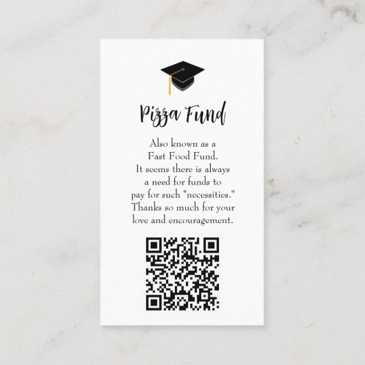 Western Pet en Lasso Afstuderen Pizza Fund kaart Visitekaartje (Achterkant)