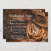 Western Pet en Lasso Graduation Party uitnodiging (Voorkant / Achterkant)