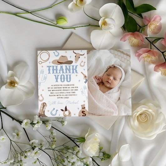 Western Photo Thank You Card Kaart