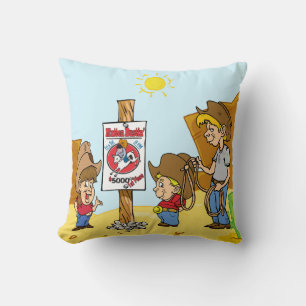 Western Pillow Cowboy Cowgirl Kinder Mutton Bustin Kussen