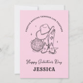 Western Pink Bff Script Happy Galentine's Day Feestdagenkaart (Voorkant)