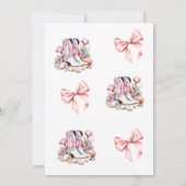Western Pink Boots and Bows Girl Baby Shower Kaart (Achterkant)