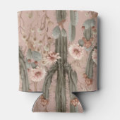 Western Pink Brown Cowgirl Cactus Floral Blikjeskoeler (Achterkant)