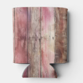 Western Pink Brown Cowgirl Faux Wood Blikjeskoeler (Achterkant)