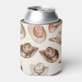 Western Pink Brown Cowgirl Hats   Blikjeskoeler (Blikje Voorkant)