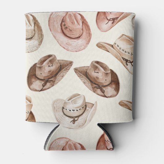 Western Pink Brown Cowgirl Hats   Blikjeskoeler (Voorkant)