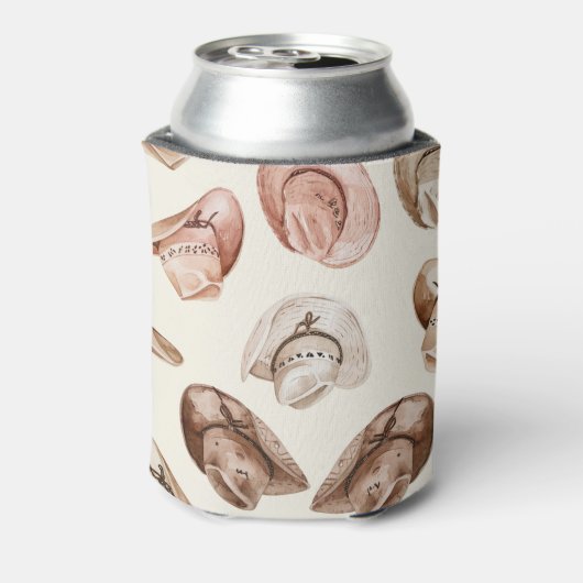 Western Pink Brown Cowgirl Hats   Blikjeskoeler (Blikje Achterkant)