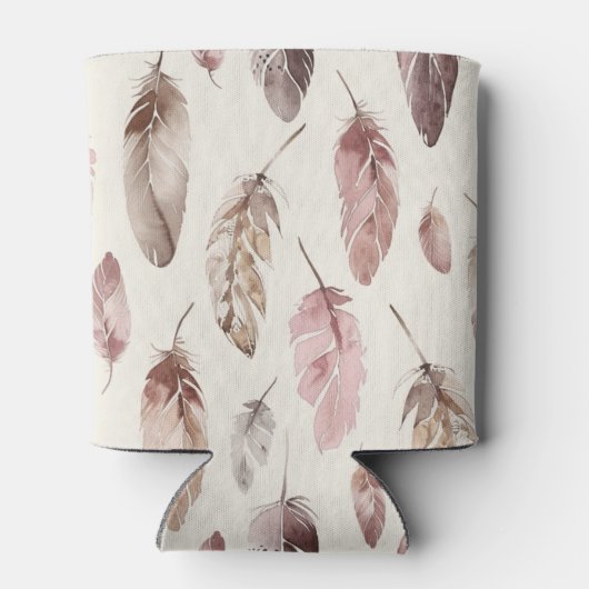 Western Pink Brown Cowgirl Native Feathers Blikjeskoeler (Achterkant)