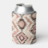 Western Pink Brown Cowgirl Native Print Blikjeskoeler (Blikje Voorkant)