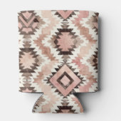 Western Pink Brown Cowgirl Native Print Blikjeskoeler (Achterkant)