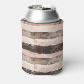 Western Pink Brown Cowgirl Stripes Blikjeskoeler (Blikje Achterkant)