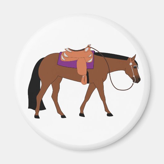 Western plezierpaard magneet (Voorkant)