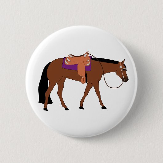 Western plezierpaard ronde button 5,7 cm (Voorkant)