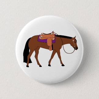 Western plezierpaard ronde button 5,7 cm