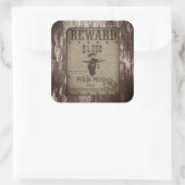 Western Poster belonen Vierkante Sticker (Tas)