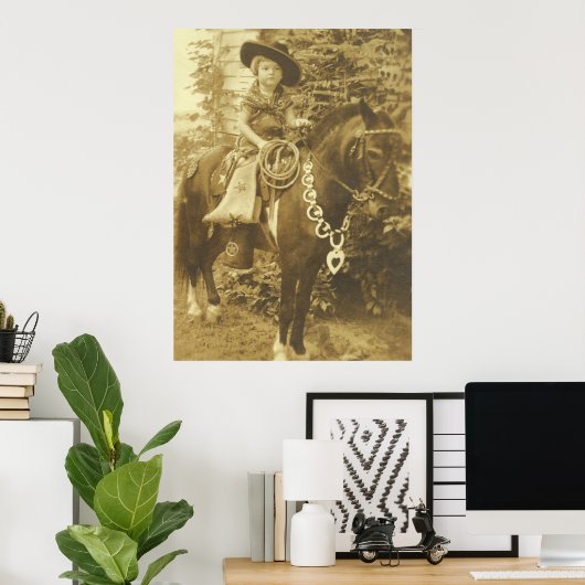  WESTERN POSTER COWGIRL-DRUK (Thuiskantoor)