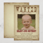 WESTERN POSTER - Uitnodiging van met de partij gel (Voorkant / Achterkant)