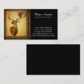 Western primitief schuurhout met witte staartherte visitekaartje (Voorkant / Achterkant)