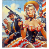 Western Pulp Meisje Douchegordijn (Voorkant)
