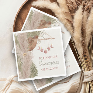 Western Quinceanara Boho Rustic Pampas Grass Servet