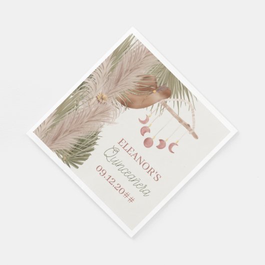 Western Quinceanara Boho Rustiek Pampasgras Servet (Hoek)