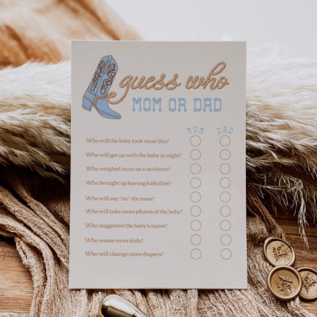 Western raden wie Baby shower spel (Creator heeft geüpload)