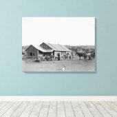 Western Ranch House in South Dakota Foto Canvas Afdruk (Insitu (Houten vloer))