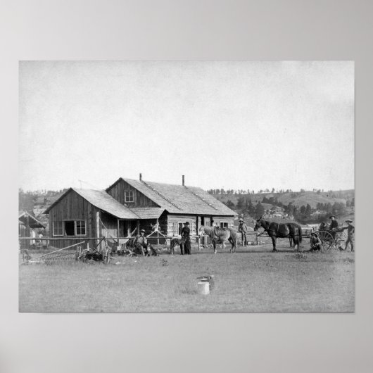 Western Ranch House in South Dakota Foto Poster (Voorkant)