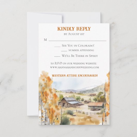 Western Ranch Invitation RSVP Card (Voorkant)