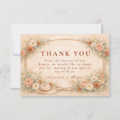 Western Ranch Romance Wedding Bedankkaart (Voorkant)