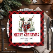 Western Ranch Style Buffalo Plaid Xmas Napkins Servet