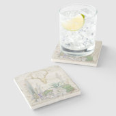 Western Range Desert Zuidwest Deer Antler Skull Stenen Onderzetter (Zijkant)