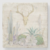 Western Range Desert Zuidwest Deer Antler Skull Stenen Onderzetter (Voorkant)