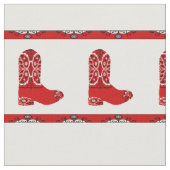 Western Red Bandana Cowboy Boot Fabric Stof (Close Up)