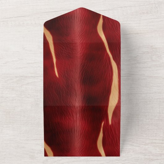 Western Red Cream Koeienhuid All In One Uitnodiging (Buitenkant)