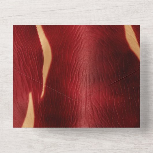 Western Red Cream Koeienhuid All In One Uitnodiging (Achterkant)