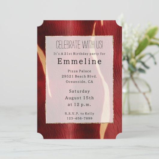 Western Red Cream Koeienhuid Kaart (Staand voorkant)