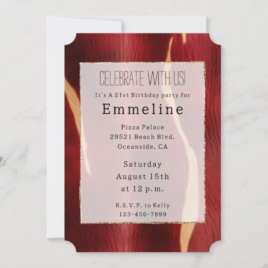 Western Red Cream Koeienhuid Kaart (Voorkant)