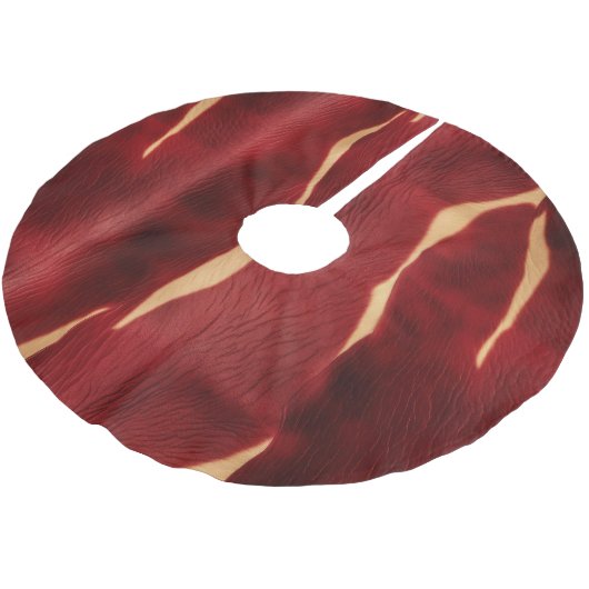 Western Red Cream Koeienhuid Kerstboom Rok (Gekanteld)