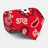 Western Red Paisley Pattern Stropdas (Opgerold)