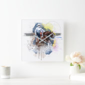 Western Reining Sliding Stop Equestrian Gift Wall Vierkante Klok (Huis)