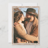 Western Retro Funky Hand Drawn Photo Wedding Kaart (Achterkant)