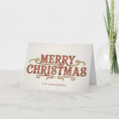 Western Retro Script Merry Christmas Feestdagen Kaart (Voorkant)