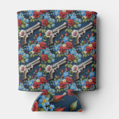 Western Revolver Pistool  Rozen Bloemen Blikjeskoeler (Achterkant)